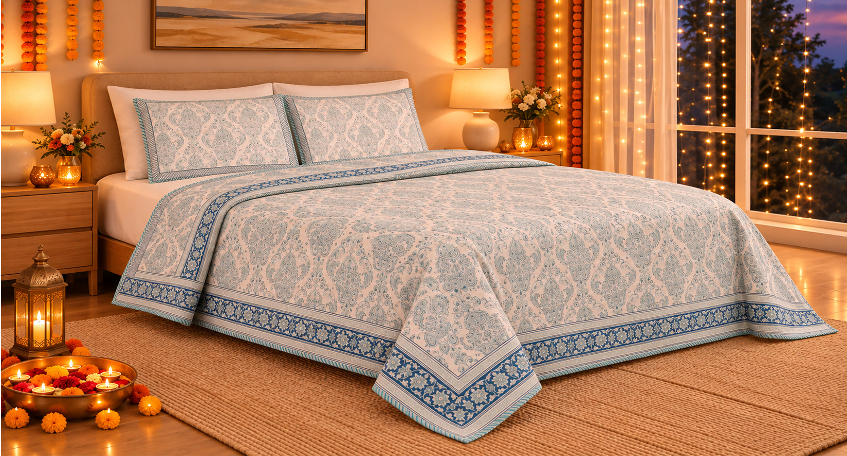 Elite Touch - Handblock Bedcover
