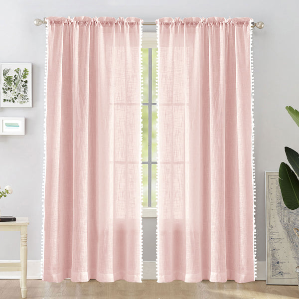 Fort Handpicked Breeze - Rod Pocket Pink Sheer Curtain