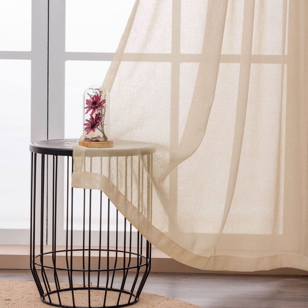 Fort Absolute - Rod Pocket Beige Sheer Curtain