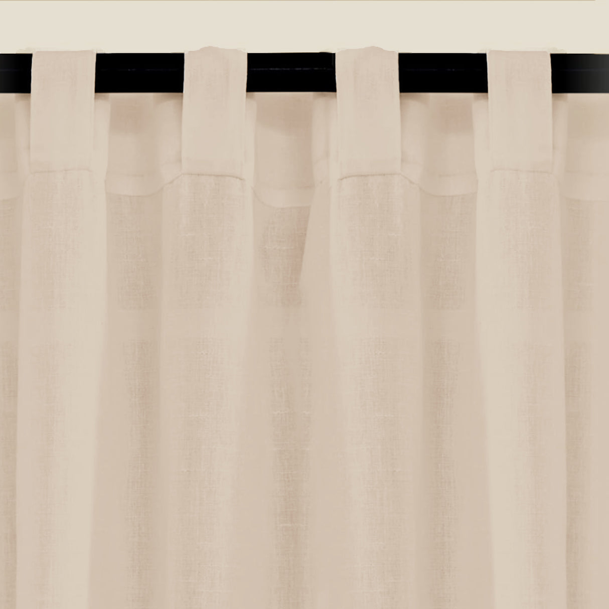 Fort Absolute - Back Tab Solid Sheer Curtain (Beige)