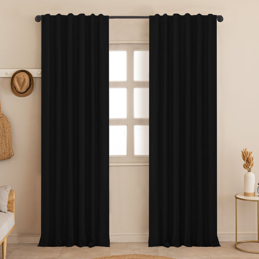 Fort Essential - Back Tab Blackout Curtain (Black)Fort Essential - Back Tab Blackout Curtain (Black)