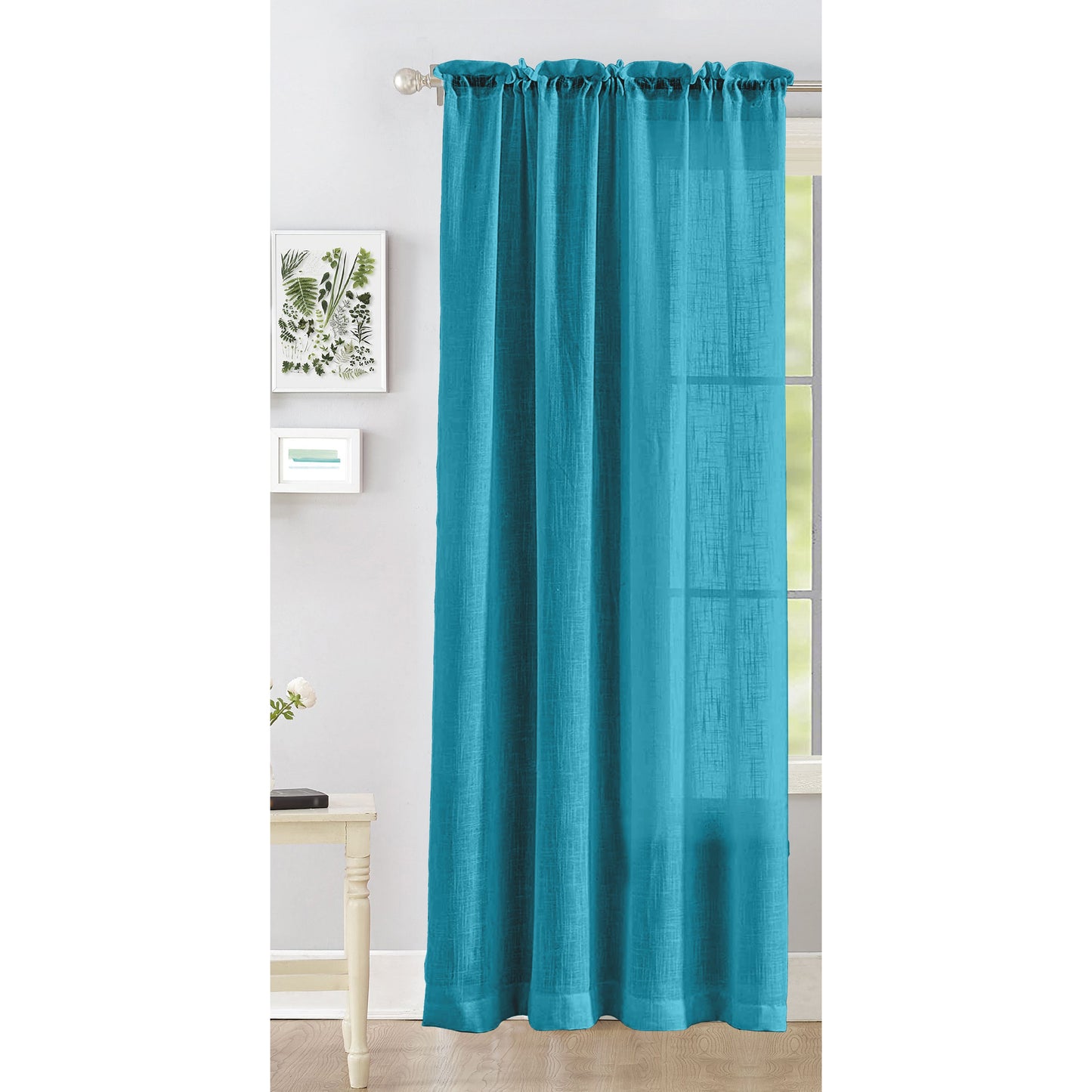 Fort Absolute - Rod Pocket Blue Sheer Curtain