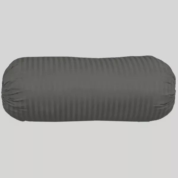 Breton Slumber - Satin Stripe Bolster Cover (Grey)