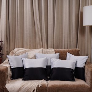 Double Color Pattern Cushion Cover (Black & White)