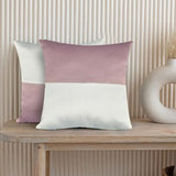 Double Color Pattern Cushion Cover (White & Lavender)