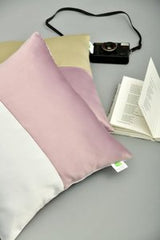 Double Color Pattern Cushion Cover (White & Lavender)