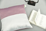 Double Color Pattern Cushion Cover (White & Lavender)
