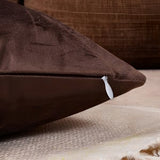 Solid Velvet Cushion Cover (Brown)