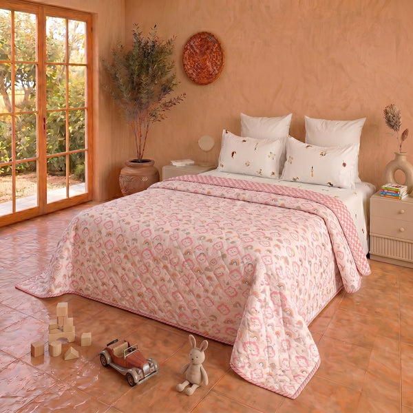 Premium Cotton Bedsheet & Baby Dohar Combo Set