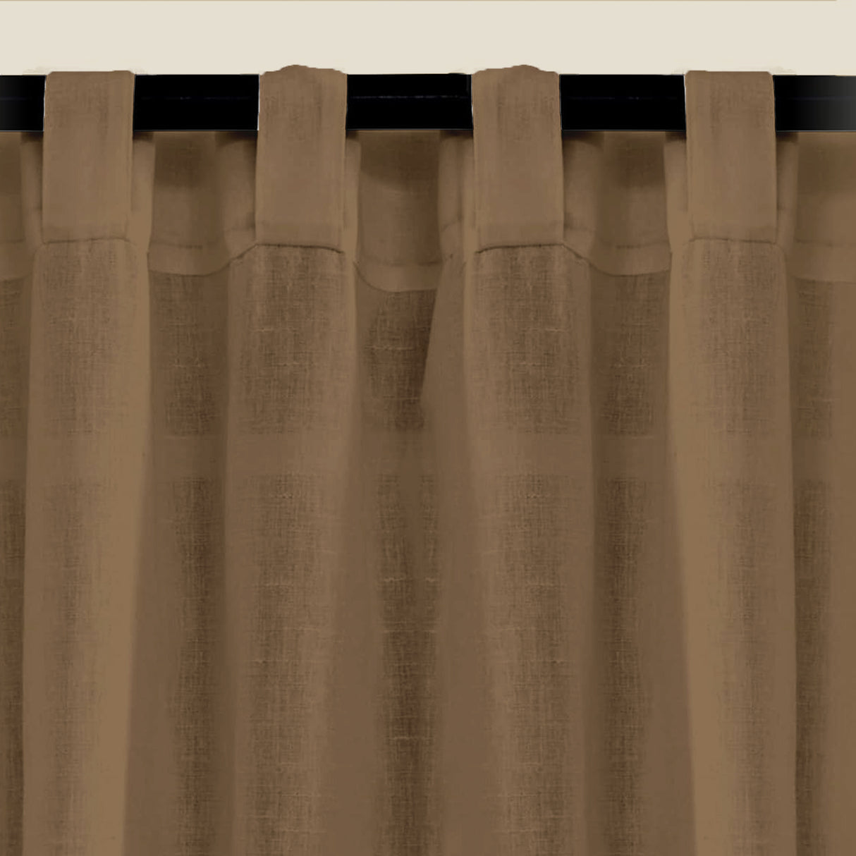 Fort Absolute - Back Tab Sheer Curtain (Dark Brown)