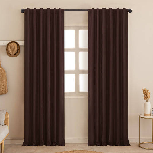 Fort Essential - Back Tab Blackout Curtain (Brown)Fort Essential - Back Tab Blackout Curtain (Brown)