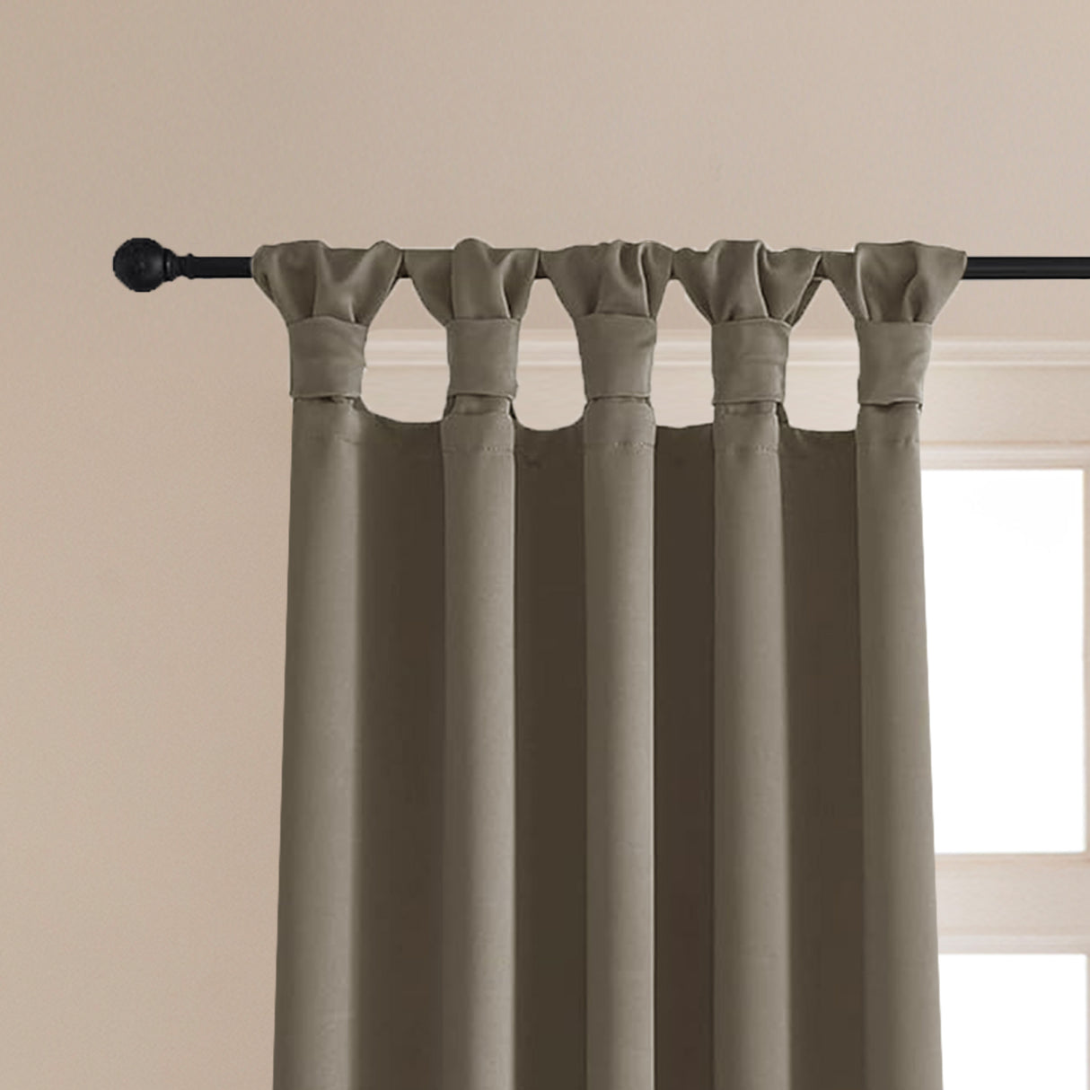 Fort Essential - Twist Tap Top Solid Blackout Curtain (English Grey)