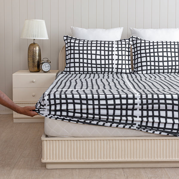 Imprimer Monochrome Stria - Fitted Sheet