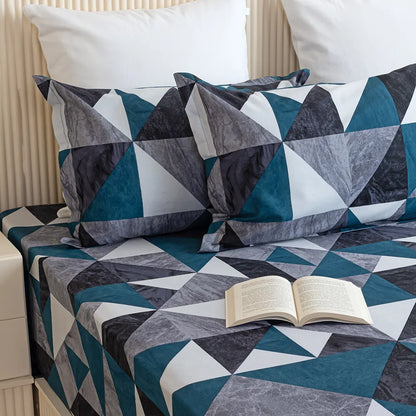 Imprimer Utopia - Fitted Sheet Teal & Grey