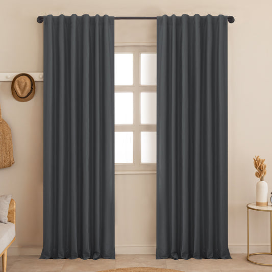 Fort Essential - Back Tab Blackout Curtain (Grey)Fort Essential - Back Tab Blackout Curtain (Grey)