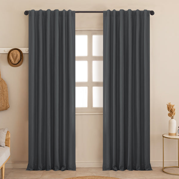 Fort Essential - Back Tab Blackout Curtain (Grey)