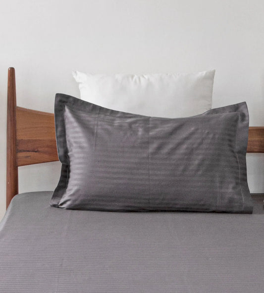 Breton Drowsy - Pillow Cover ( Bedsheet Not Included )Grey pillow cover