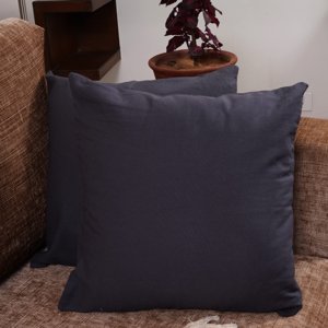 Cotton Solid Cushion Cover (Grey)