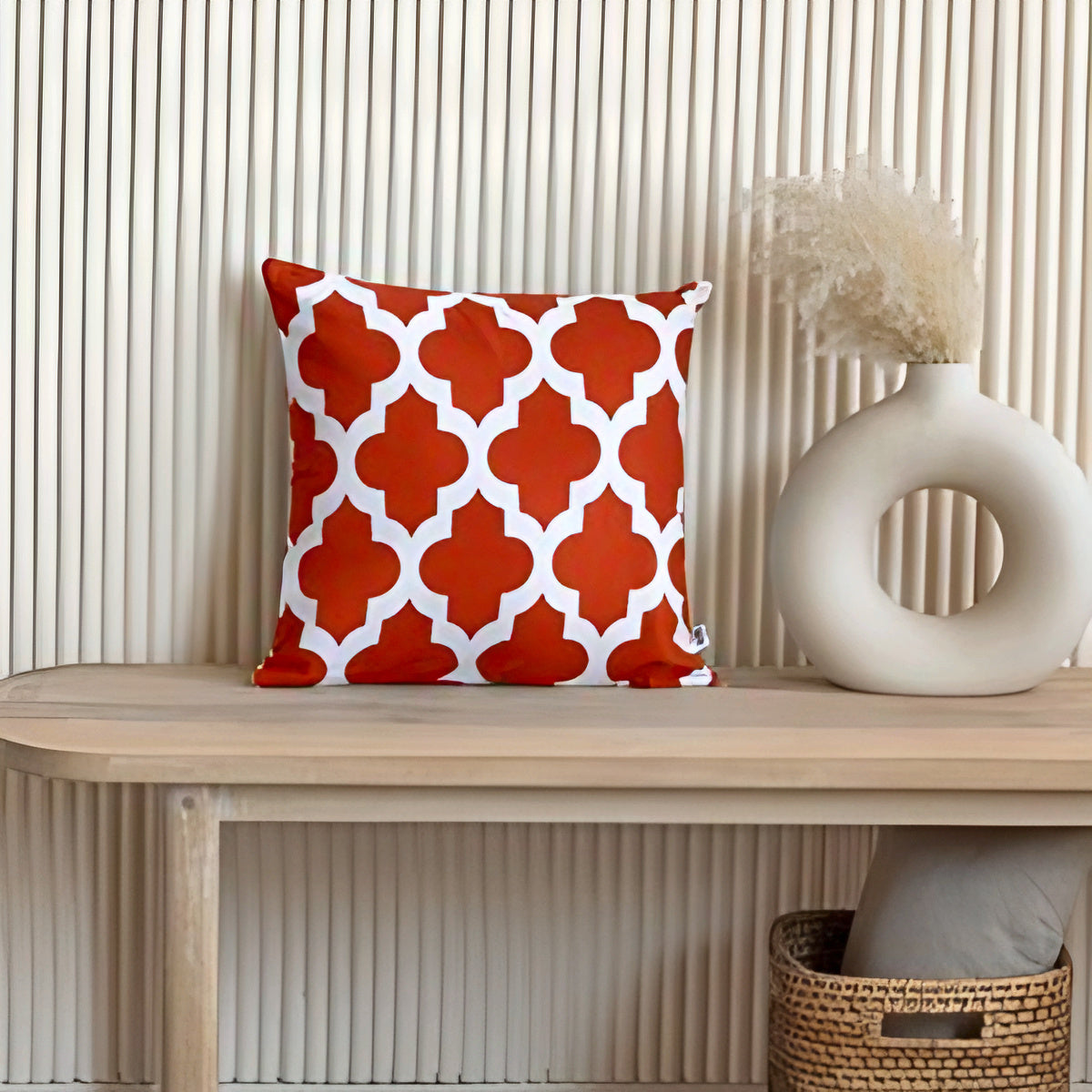 Imprimer Quatrefoil - Printed Cushion Cover (Rust)