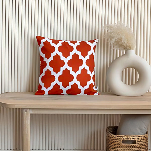 Imprimer Quatrefoil - Printed Cushion Cover (Rust)