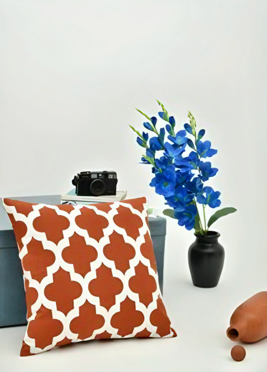 Imprimer Quatrefoil - Printed Cushion Cover (Rust)