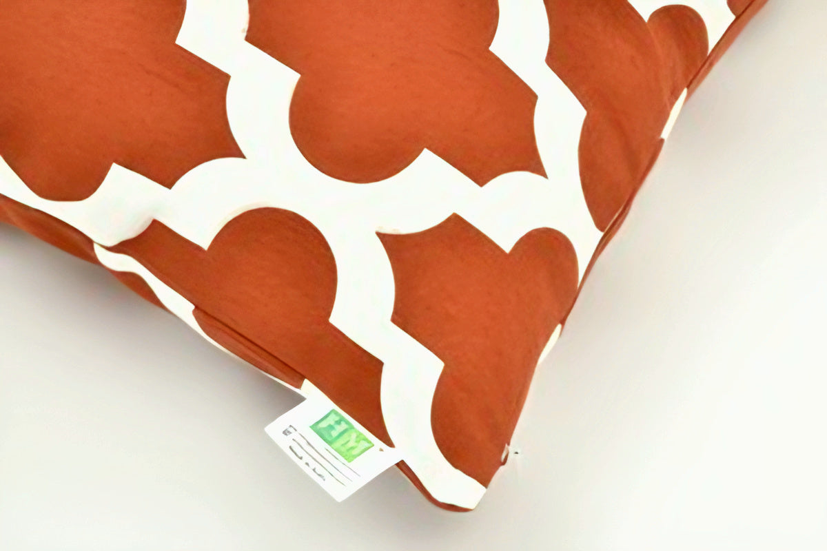 Imprimer Quatrefoil - Printed Cushion Cover (Rust)