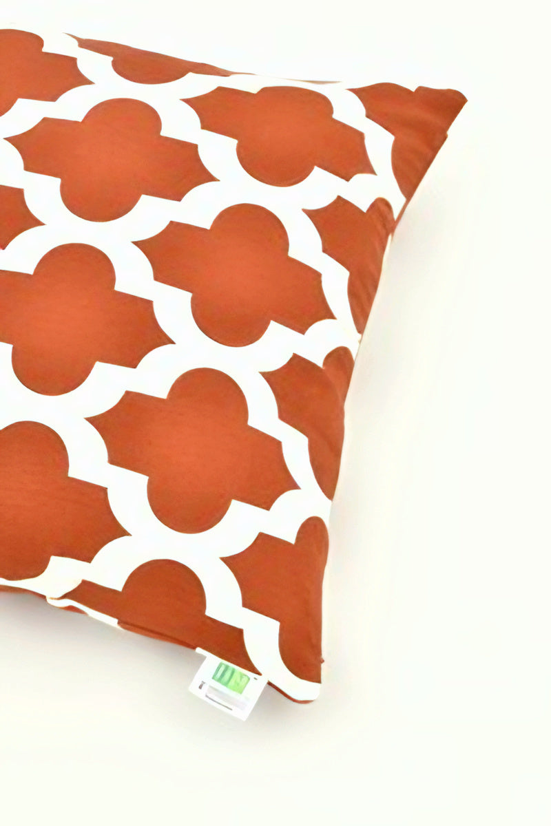 Imprimer Quatrefoil - Printed Cushion Cover (Rust)