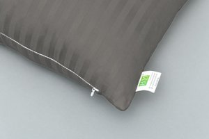 Satin Stripe Cotton Cushion Cover (Grey)