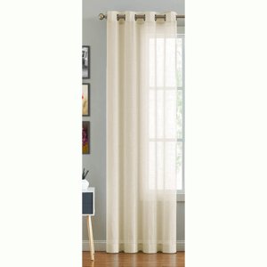 Cotton Solid Sheer Curtains (Beige)