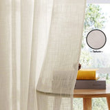 Cotton Solid Sheer Curtains (Beige)