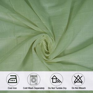Cotton Solid Sheer Curtains (Mint Green)