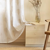 Cotton Printed Sheer Curtain (Mustard Leaf)(eyelet)