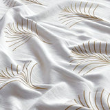Cotton Printed Sheer Curtain (Mustard Leaf)(eyelet)