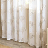 Cotton Printed Sheer Curtain (Mustard Leaf)(eyelet)