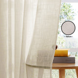Fort Absolute - Back Tab Solid Sheer Curtain (Beige)