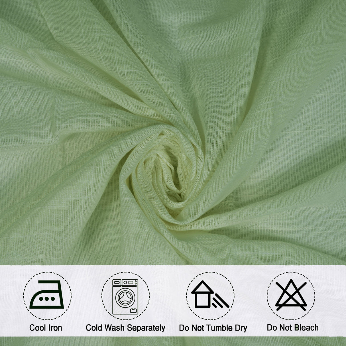 Fort Absolute - Back Tab Solid Sheer Curtain (Mint Green)