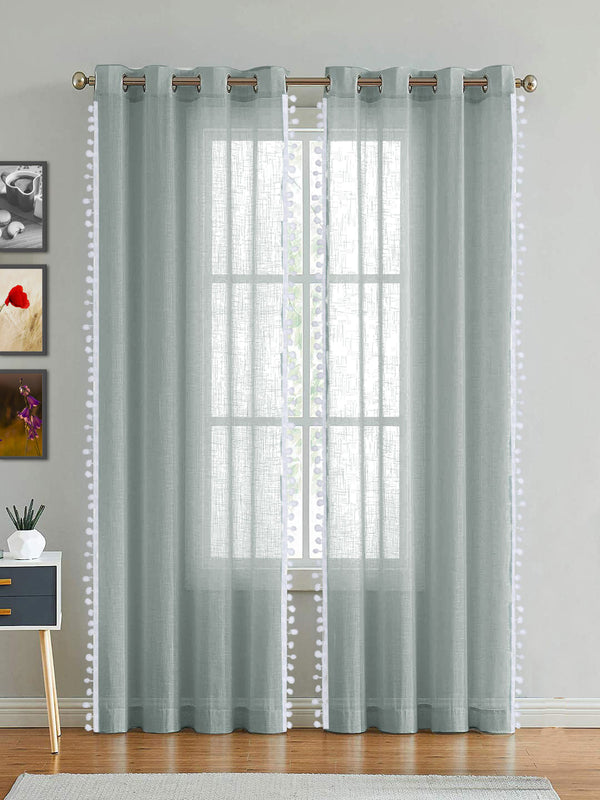 Fort Handpicked Breeze - Silver Grey Sheer Curtain
