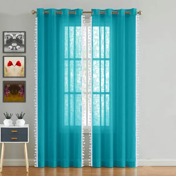 Fort Handpicked Breeze - Blue Sheer Curtain