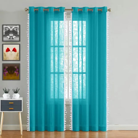 Fort Handpicked Breeze - Blue Sheer Curtaincurtain