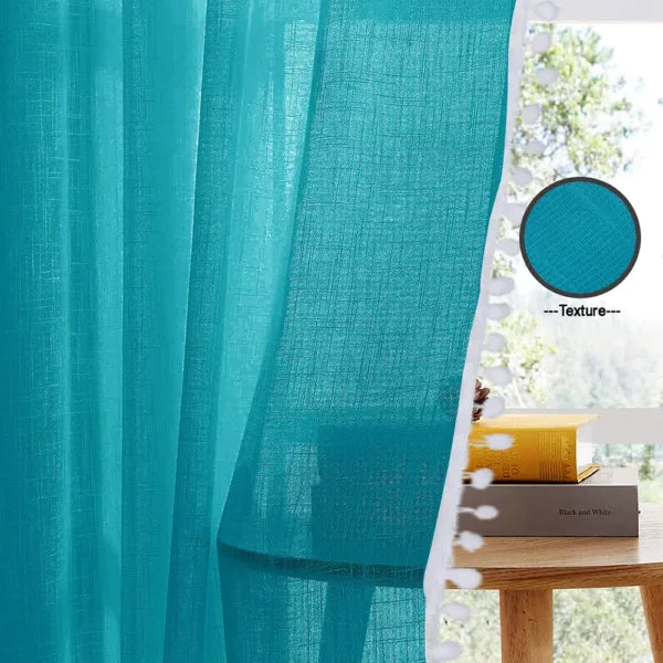 Fort Handpicked Breeze - Blue Sheer Curtain