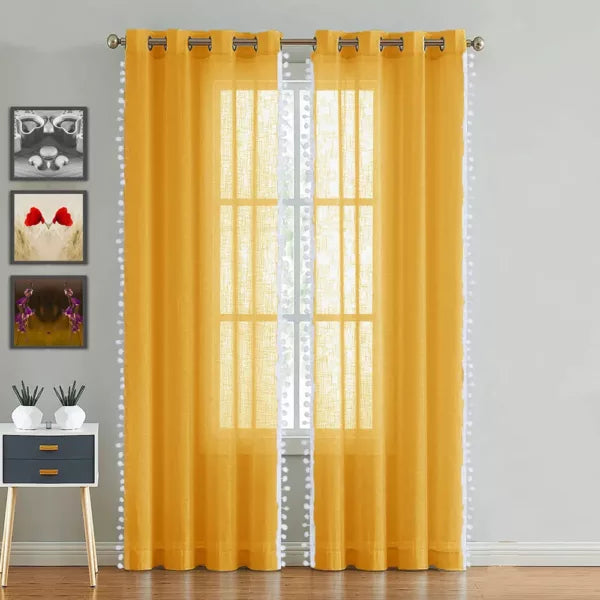 Fort Handpicked Breeze - Yellow Sheer Curtain