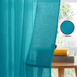 Fort Absolute - Back Tab Solid Sheer Curtain (Blue)