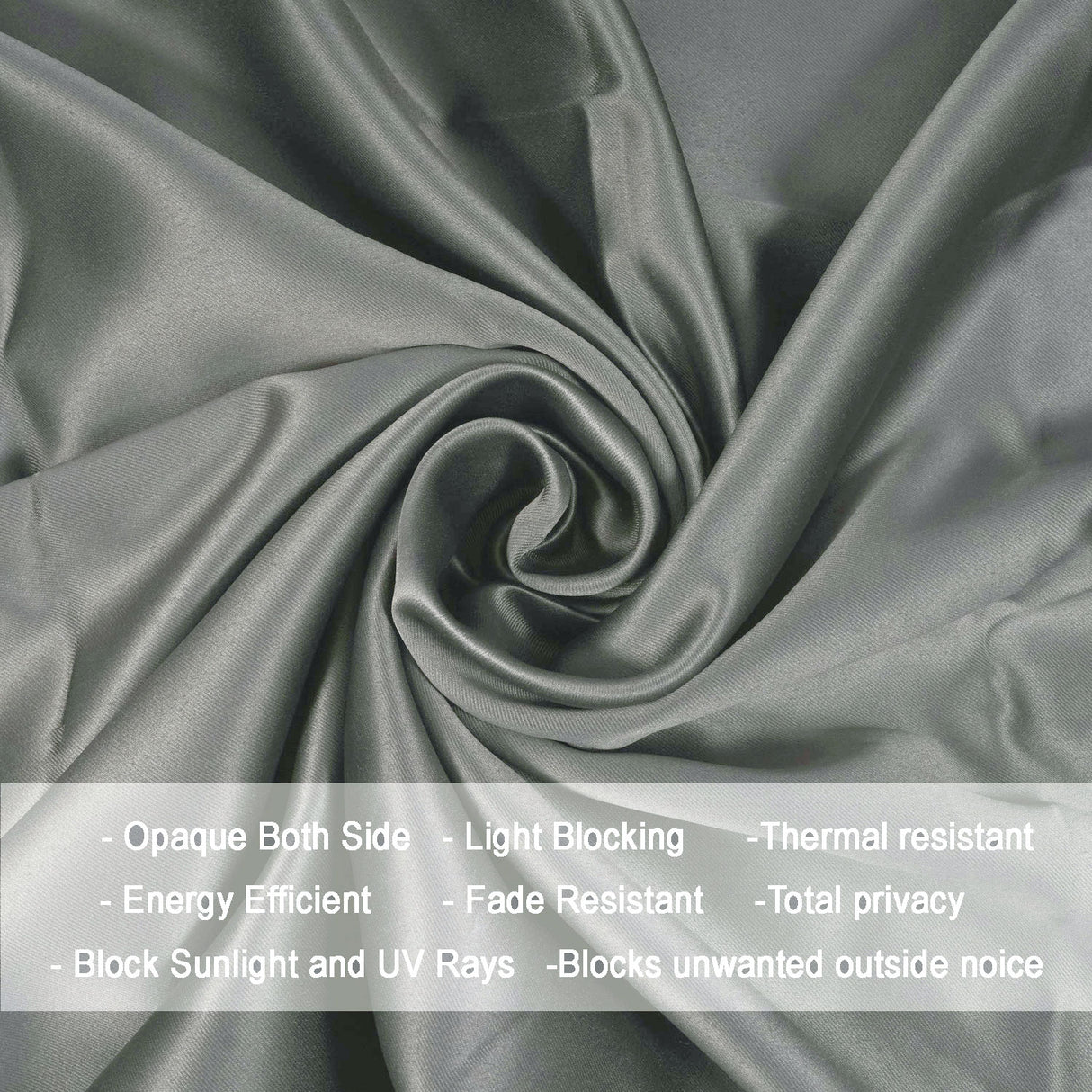 Fort Essential - Twist Tap Top Solid Blackout Curtain (Grey)