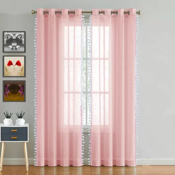 Fort Handpicked Breeze - Pink Sheer Curtain