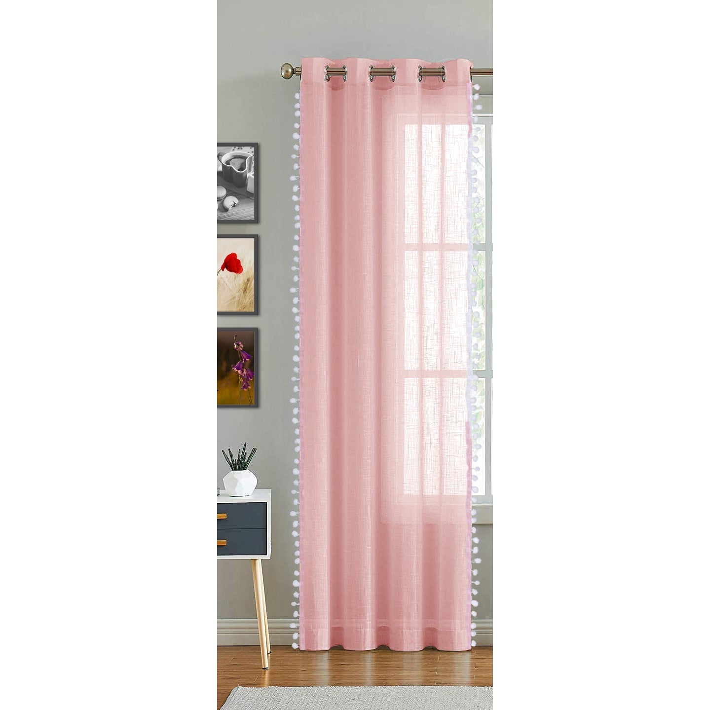 Fort Handpicked Breeze - Pink Sheer Curtain