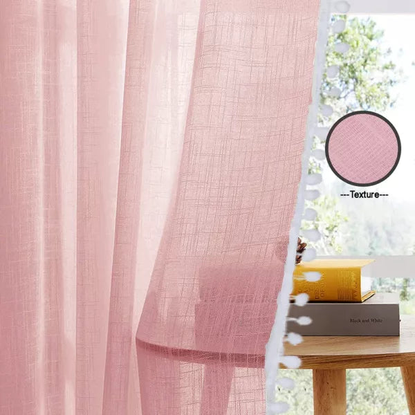 Fort Handpicked Breeze - Pink Sheer Curtain