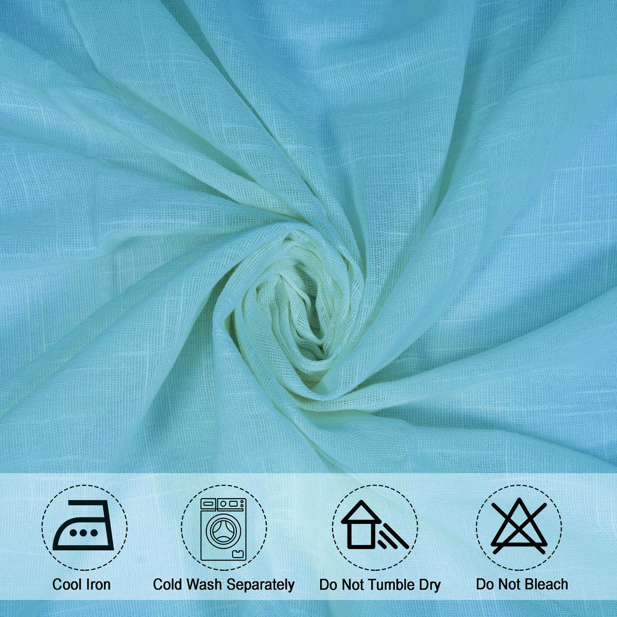 Fort Absolute - Back Tab Solid Sheer Curtain (Celeste)