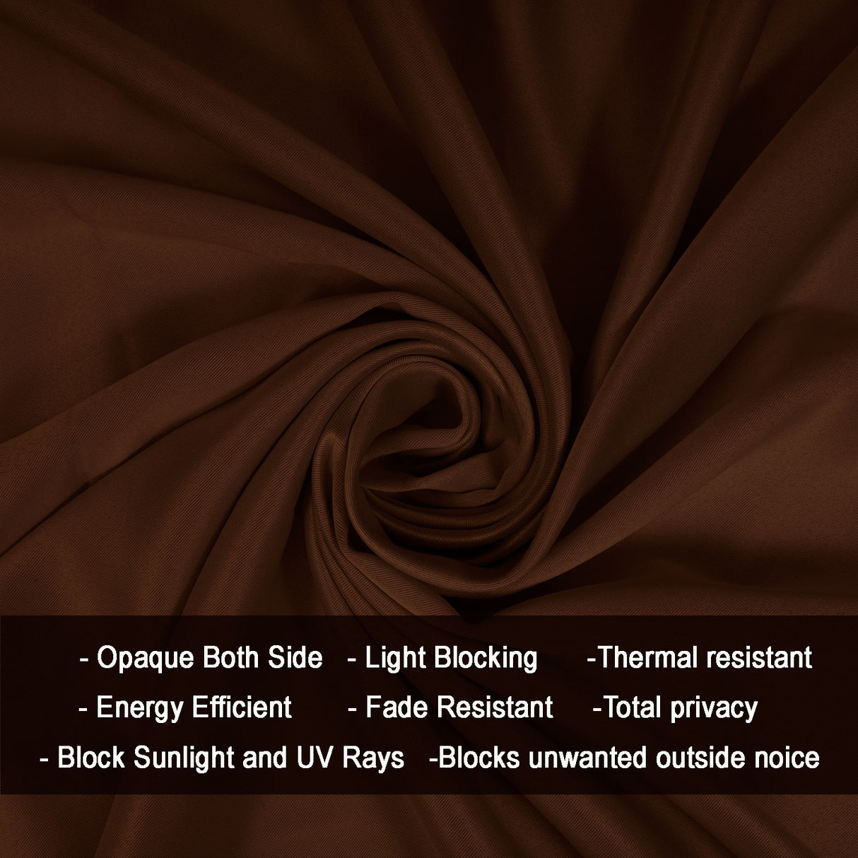 Fort Essential - Back Tab Blackout Curtain (Brown)