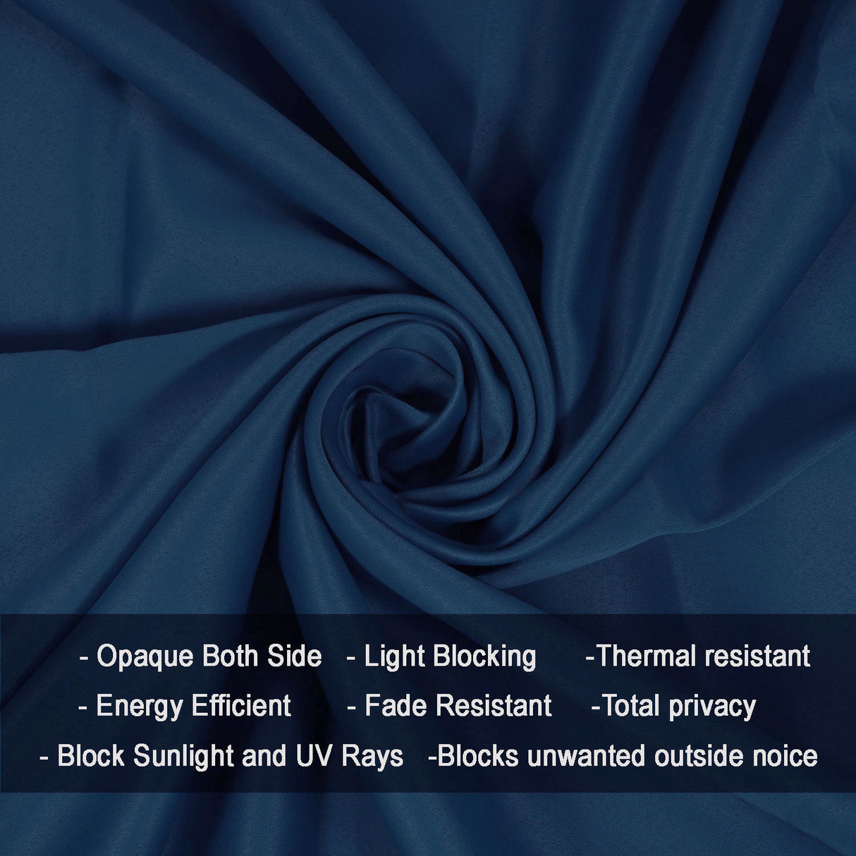 Fort Essential - Back Tab Blackout Curtain (Navy Blue)