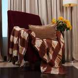 Cotton Throw Thick and Thin Thread Pattern (Rust)
